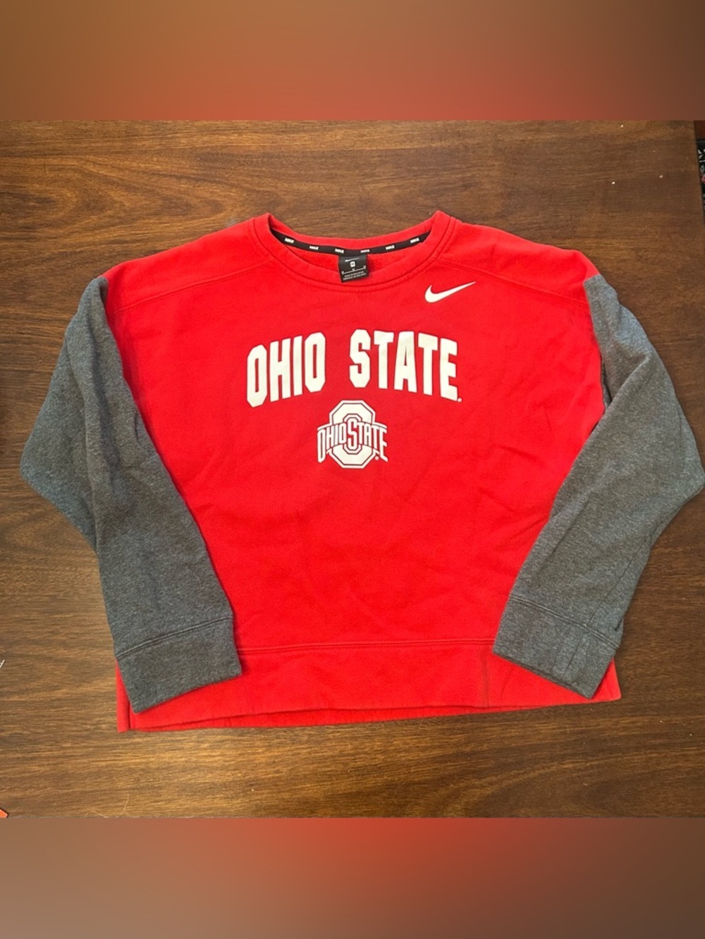 Nike Red and Gray Ohio State Crewneck Sweatshirt- boxy fit